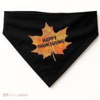Happy Thanksgiving Fall Leaf USA-Made Doggie Bandana thumb 0