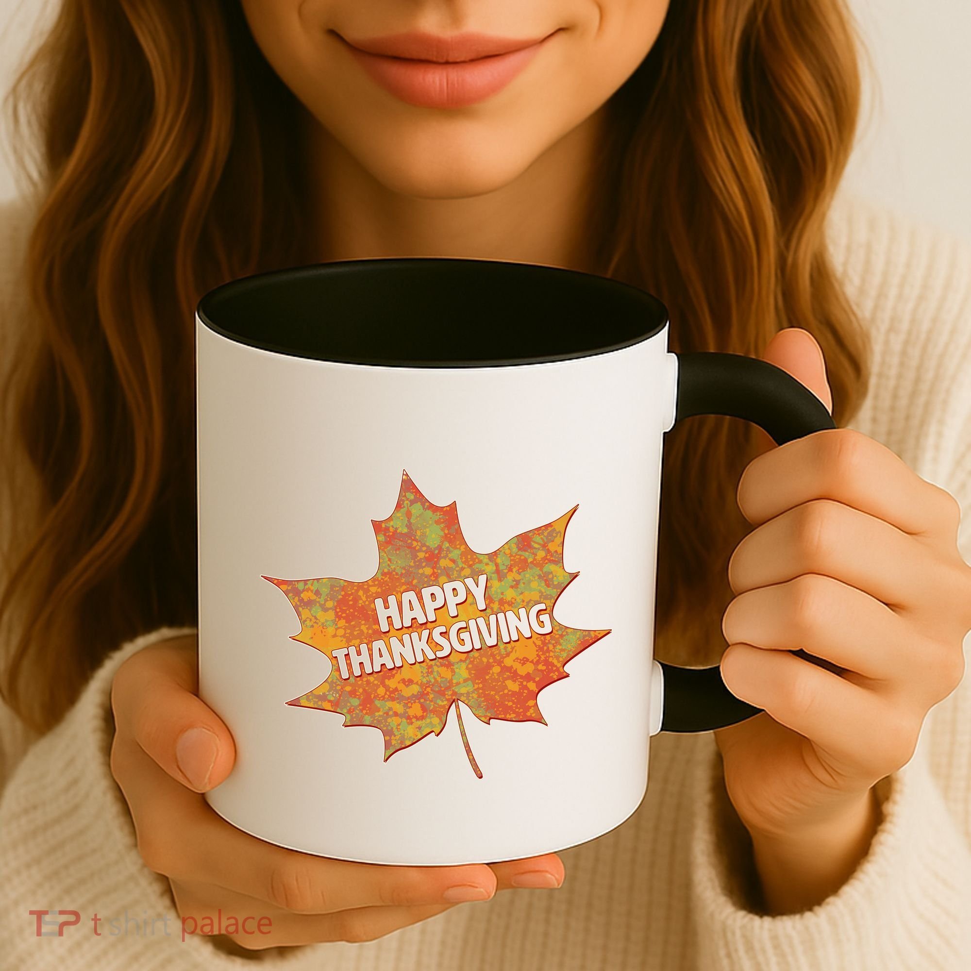 Happy Thanksgiving Fall Leaf Coffee Mug