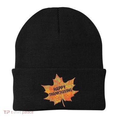 Happy Thanksgiving Fall Leaf Beanie