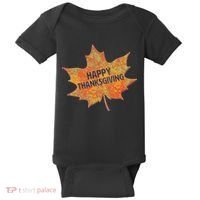 Happy Thanksgiving Fall Leaf Baby Bodysuit thumb 0