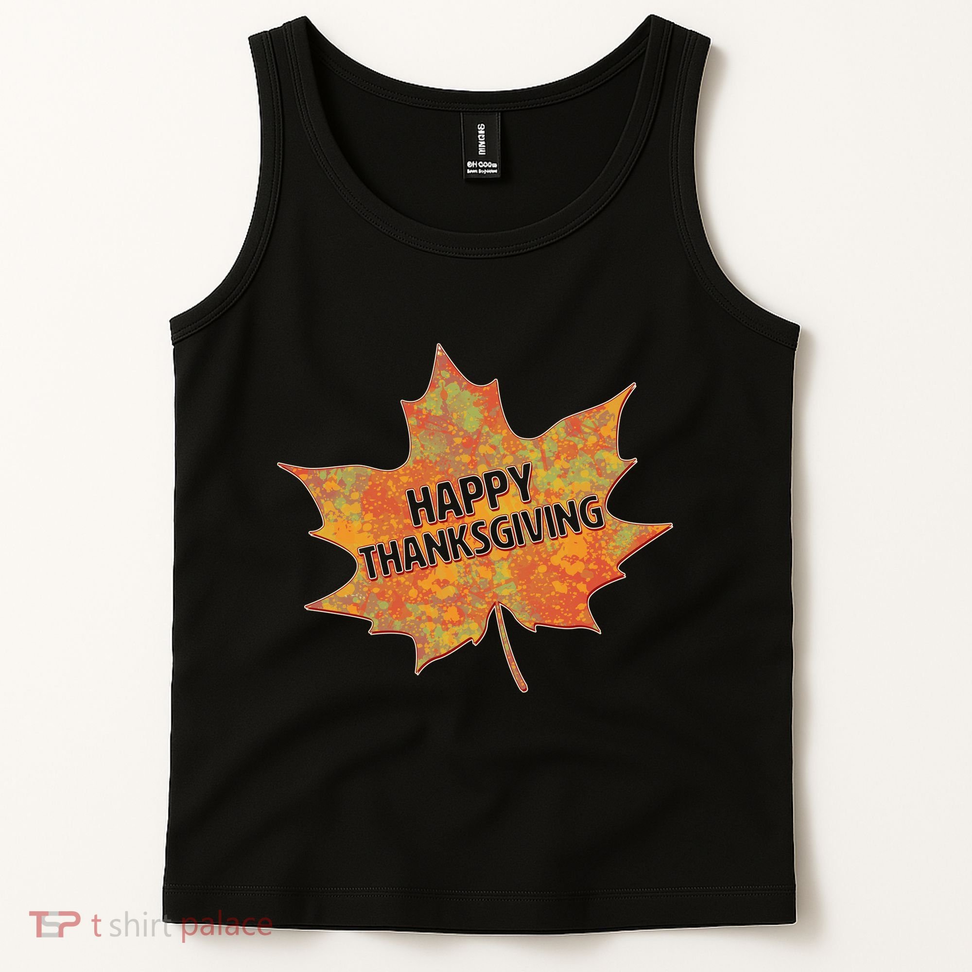 Happy Thanksgiving Fall Leaf Tank Top