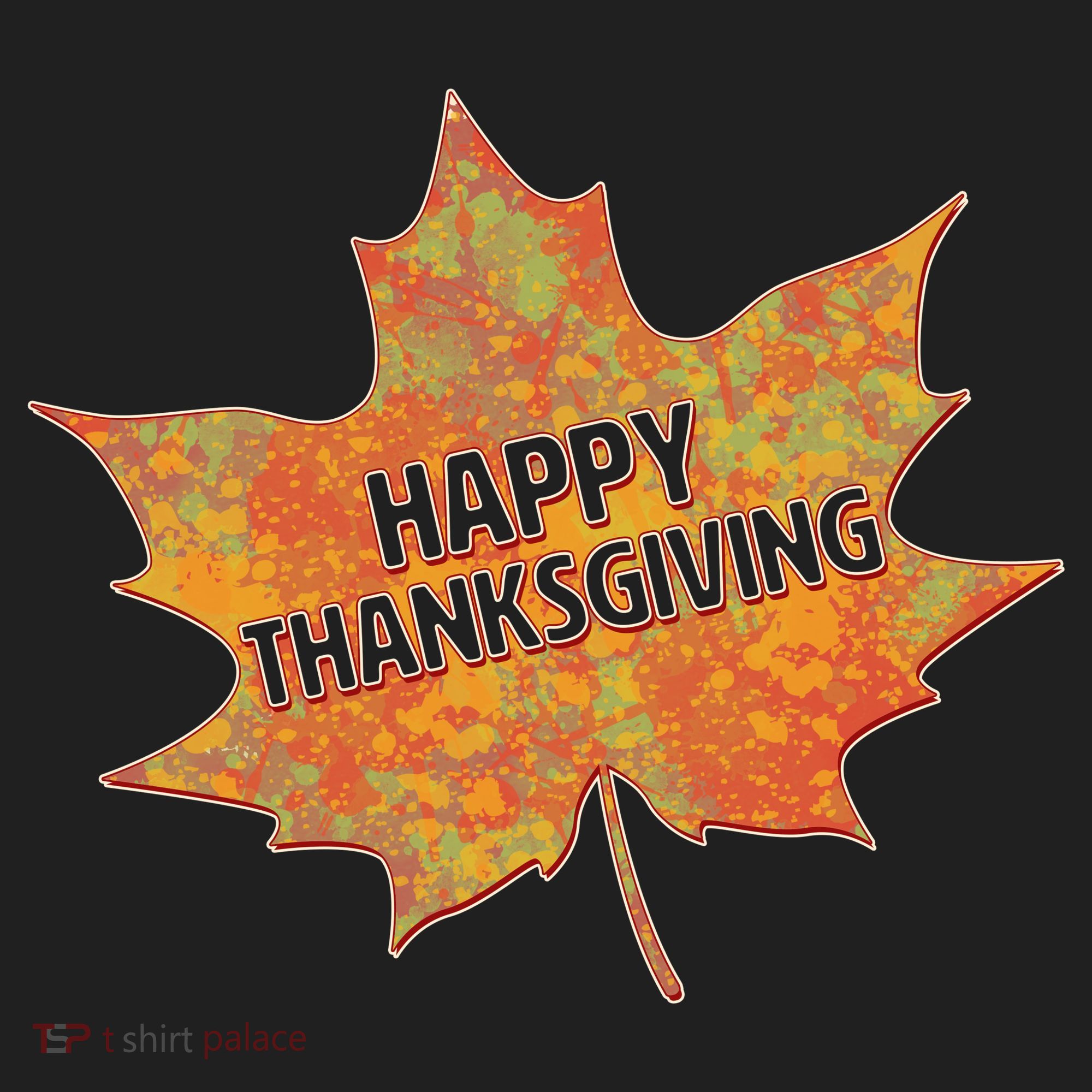 Happy Thanksgiving Fall Leaf Golf Towel