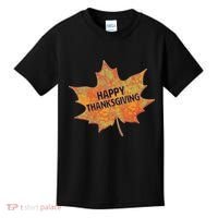Happy Thanksgiving Fall Leaf Kids T-Shirt thumb 0
