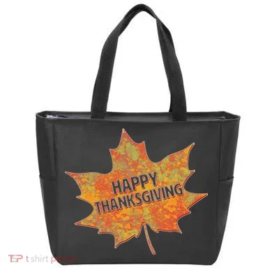 Happy Thanksgiving Fall Leaf Tote Bag