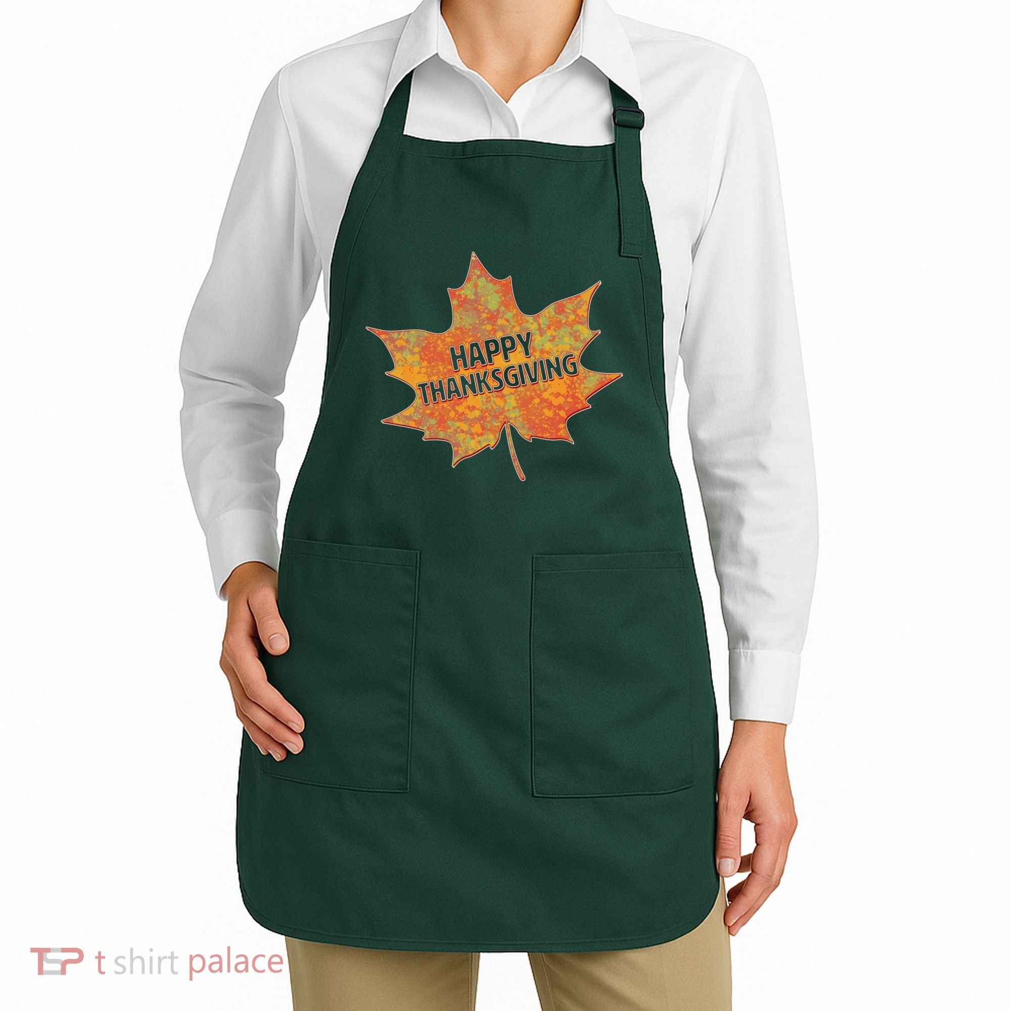 Happy Thanksgiving Fall Leaf Apron