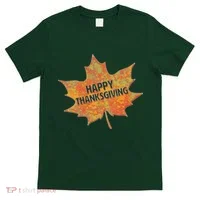 Happy Thanksgiving Fall Leaf T-Shirt thumb 0