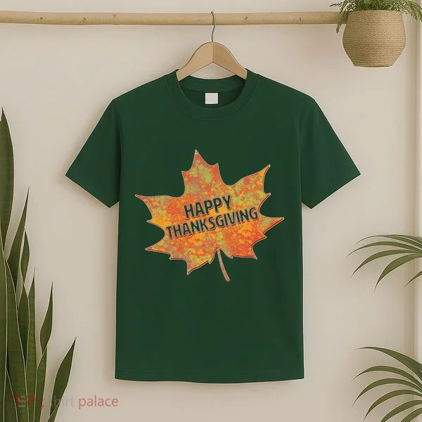 Happy Thanksgiving Fall Leaf T-Shirt