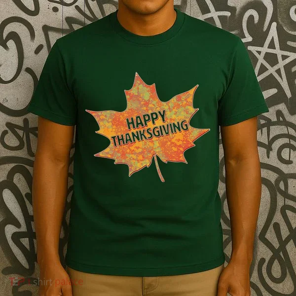 Happy Thanksgiving Fall Leaf T-Shirt