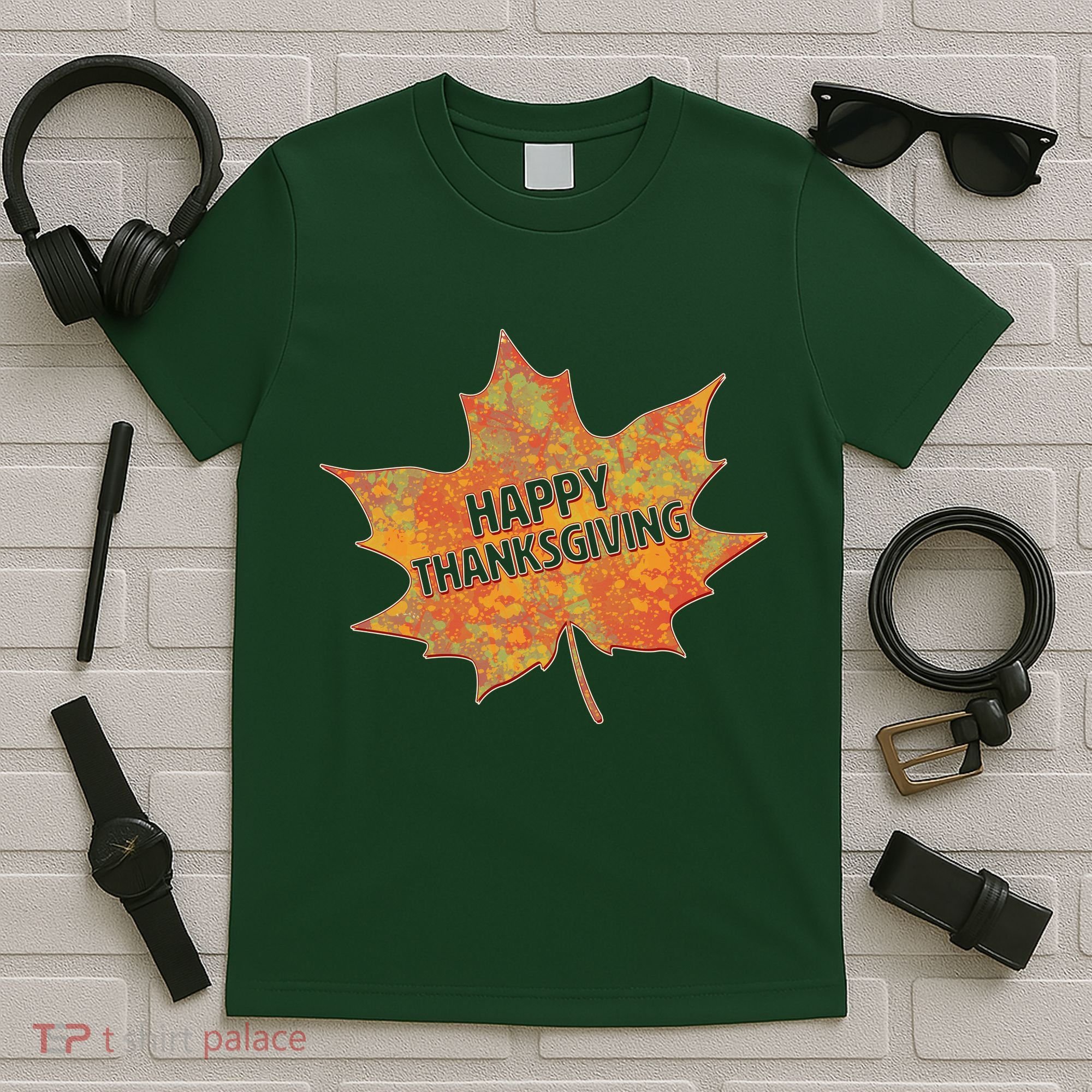 Happy Thanksgiving Fall Leaf T-Shirt