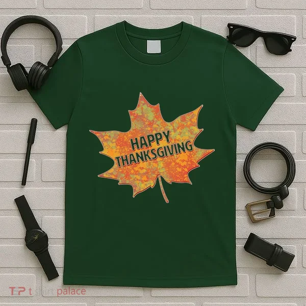 Happy Thanksgiving Fall Leaf T-Shirt