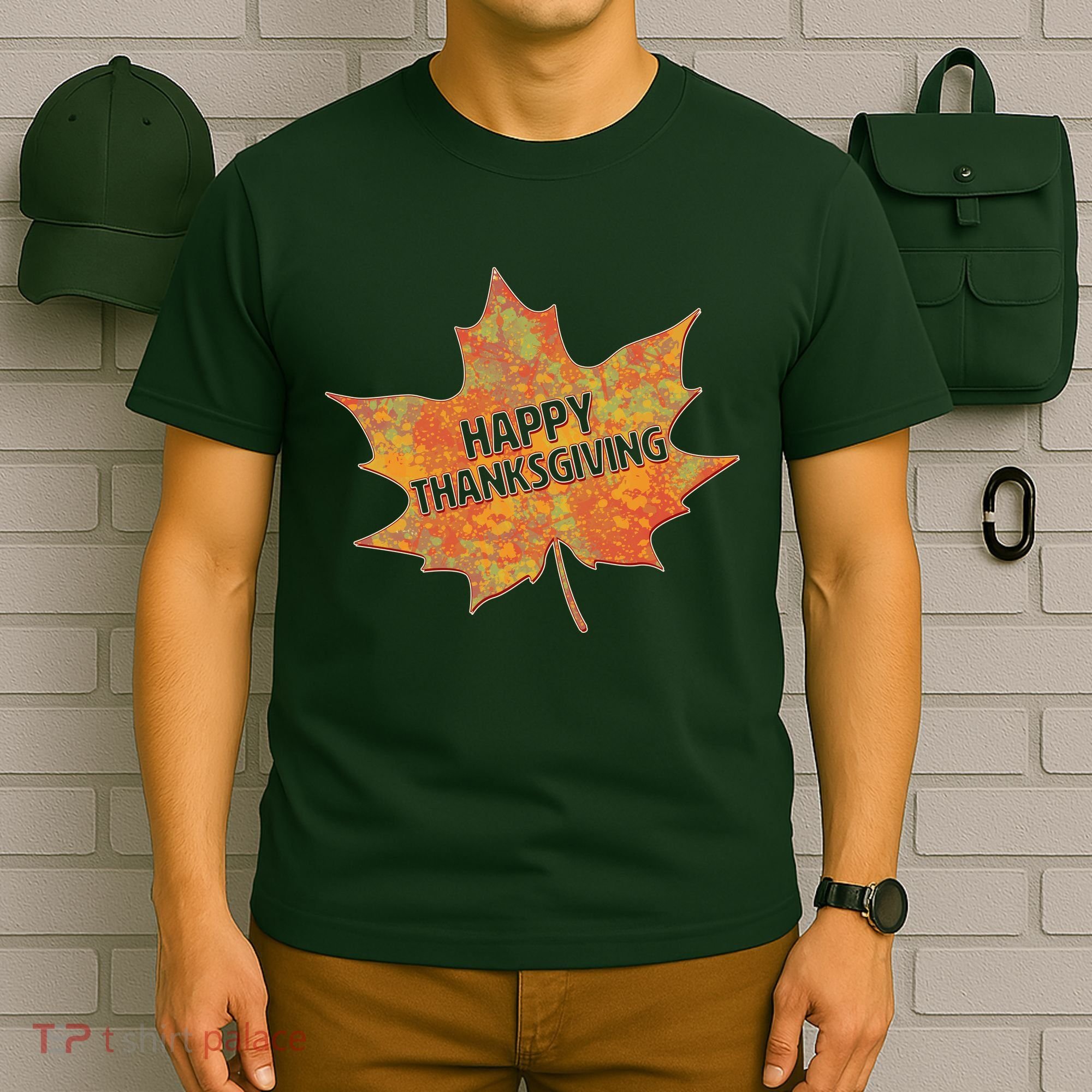 Happy Thanksgiving Fall Leaf T-Shirt