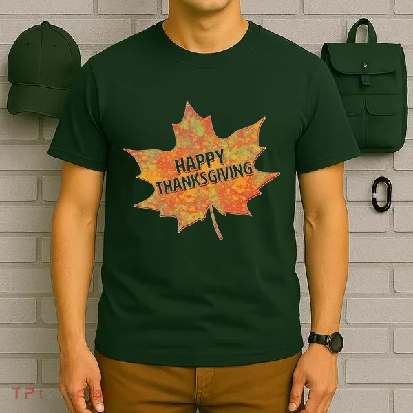 Happy Thanksgiving Fall Leaf T-Shirt