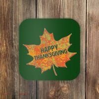 Happy Thanksgiving Fall Leaf Coaster thumb 0