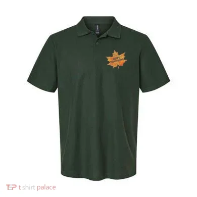Happy Thanksgiving Fall Leaf Polo