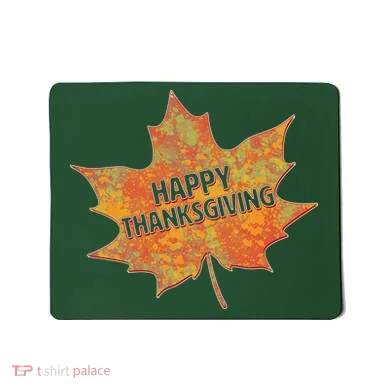 Happy Thanksgiving Fall Leaf Mousepad