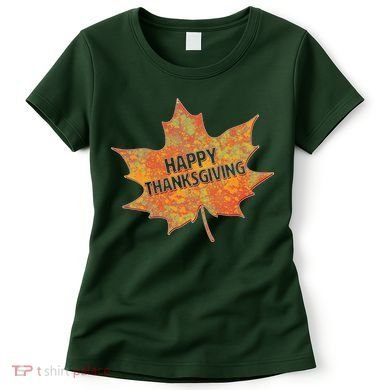 Happy Thanksgiving Fall Leaf Women's T-Shirt