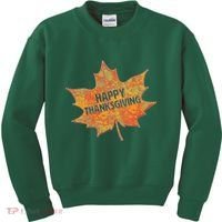Happy Thanksgiving Fall Leaf Kids Sweatshirt thumb 0