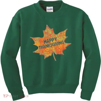 Happy Thanksgiving Fall Leaf Kids Sweatshirt