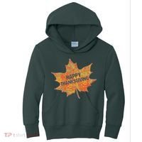 Happy Thanksgiving Fall Leaf Kids Hoodie thumb 0