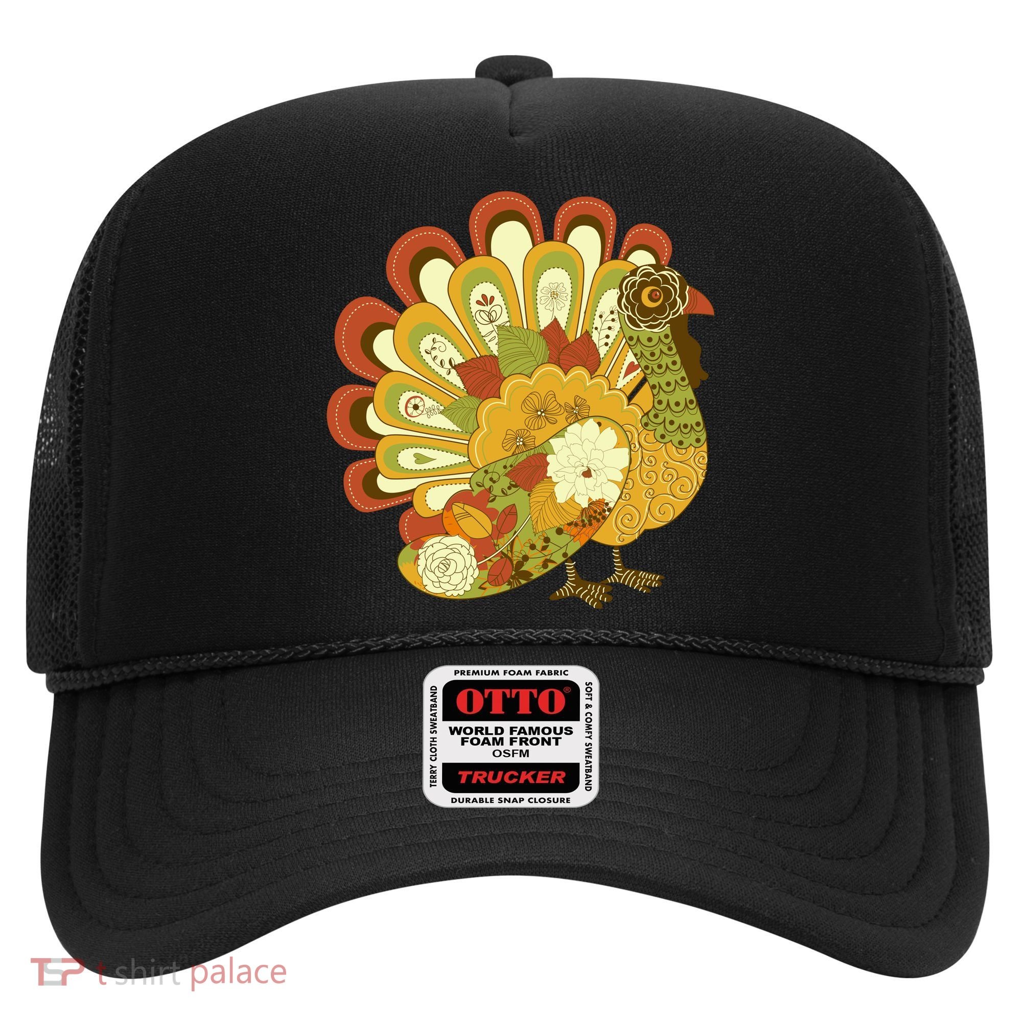 Happy Thanksgiving Floral Turkey Hat