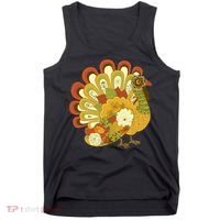 Happy Thanksgiving Floral Turkey Tank Top thumb 0