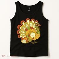 Happy Thanksgiving Floral Turkey Tank Top thumb 2