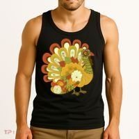 Happy Thanksgiving Floral Turkey Tank Top thumb 3