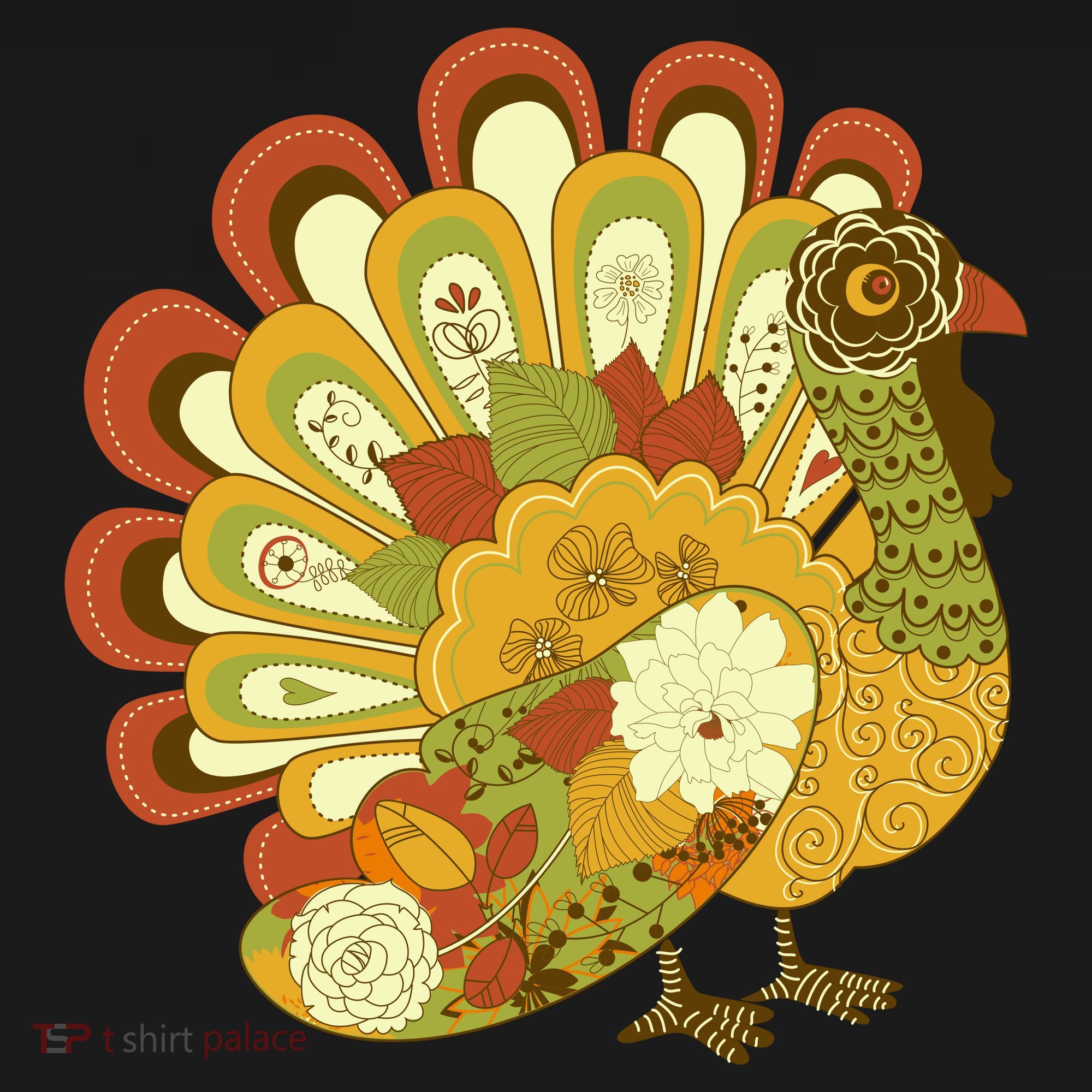 Happy Thanksgiving Floral Turkey Visor
