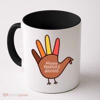 Happy Thanksgiving Hand Turkey Coffee Mug thumb 0