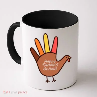 Happy Thanksgiving Hand Turkey Coffee Mug