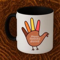 Happy Thanksgiving Hand Turkey Coffee Mug thumb 2