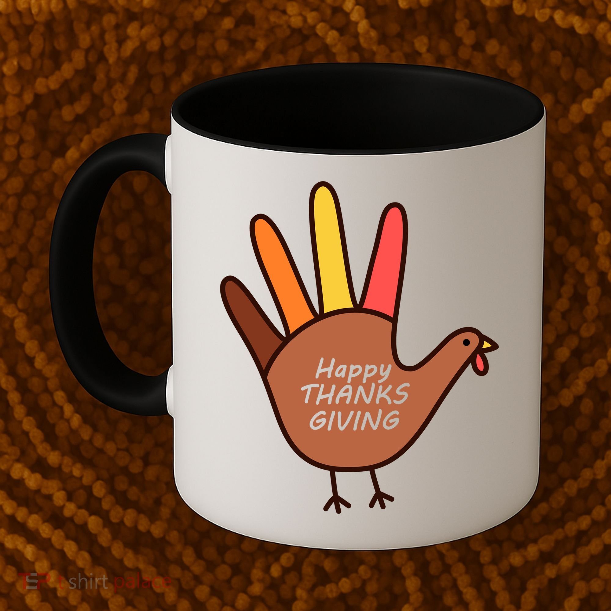 Happy Thanksgiving Hand Turkey Coffee Mug