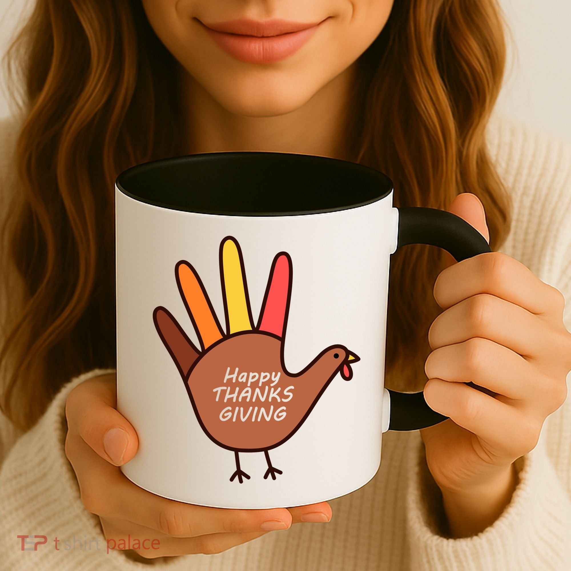 Happy Thanksgiving Hand Turkey Coffee Mug
