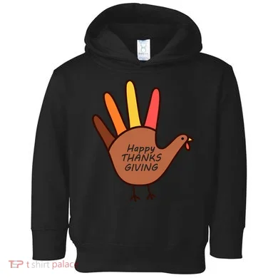 Happy Thanksgiving Hand Turkey Toddler Hoodie