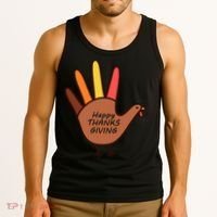 Happy Thanksgiving Hand Turkey Tank Top thumb 3