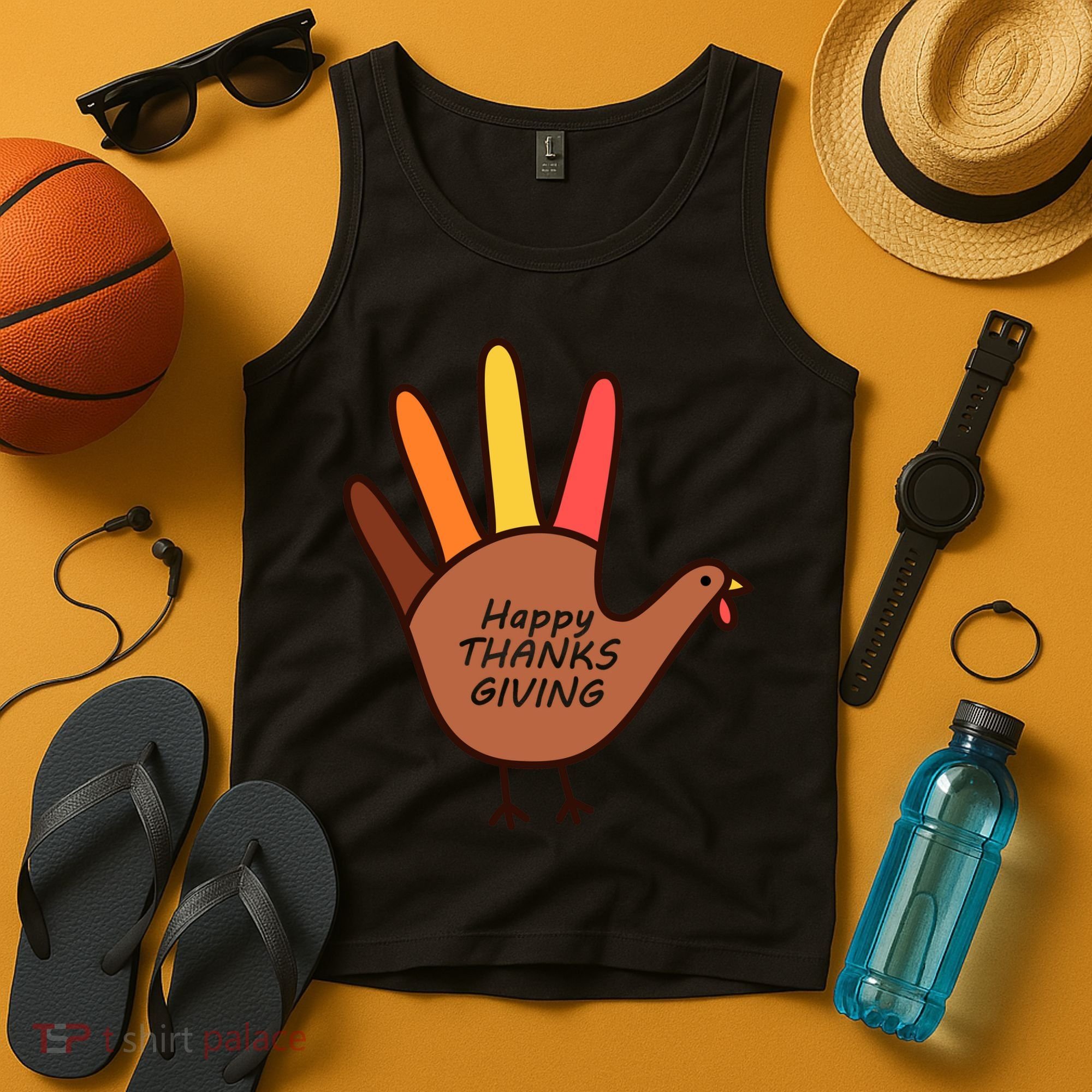 Happy Thanksgiving Hand Turkey Tank Top