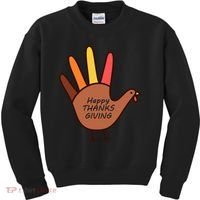 Happy Thanksgiving Hand Turkey Kids Sweatshirt thumb 0