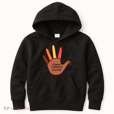 Happy Thanksgiving Hand Turkey Kids Hoodie