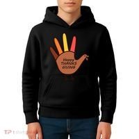 Happy Thanksgiving Hand Turkey Kids Hoodie thumb 4