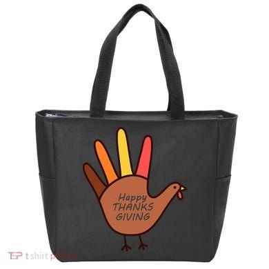 Happy Thanksgiving Hand Turkey Tote Bag