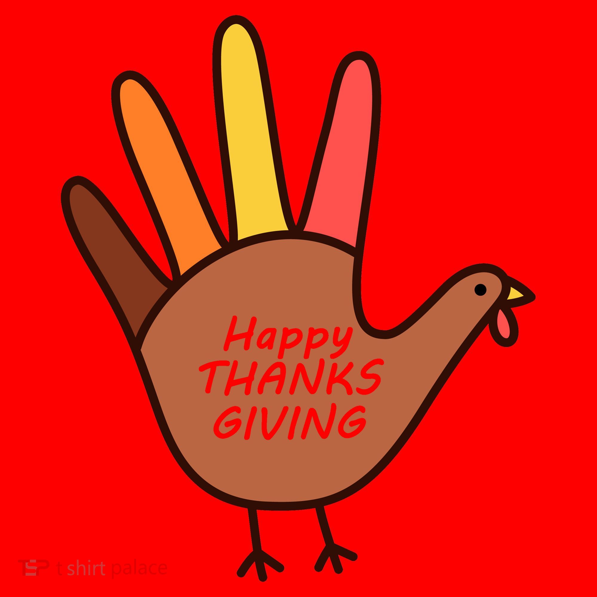 Happy Thanksgiving Hand Turkey Santa Hat