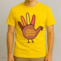 Happy Thanksgiving Hand Turkey T-Shirt thumb 3