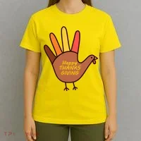 Happy Thanksgiving Hand Turkey T-Shirt thumb 4
