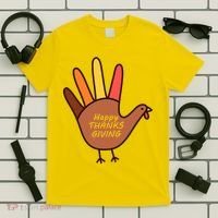 Happy Thanksgiving Hand Turkey T-Shirt thumb 5