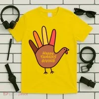 Happy Thanksgiving Hand Turkey T-Shirt thumb 5