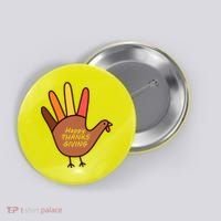 Happy Thanksgiving Hand Turkey Button thumb 0