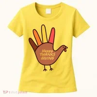 Happy Thanksgiving Hand Turkey Women's T-Shirt thumb 0