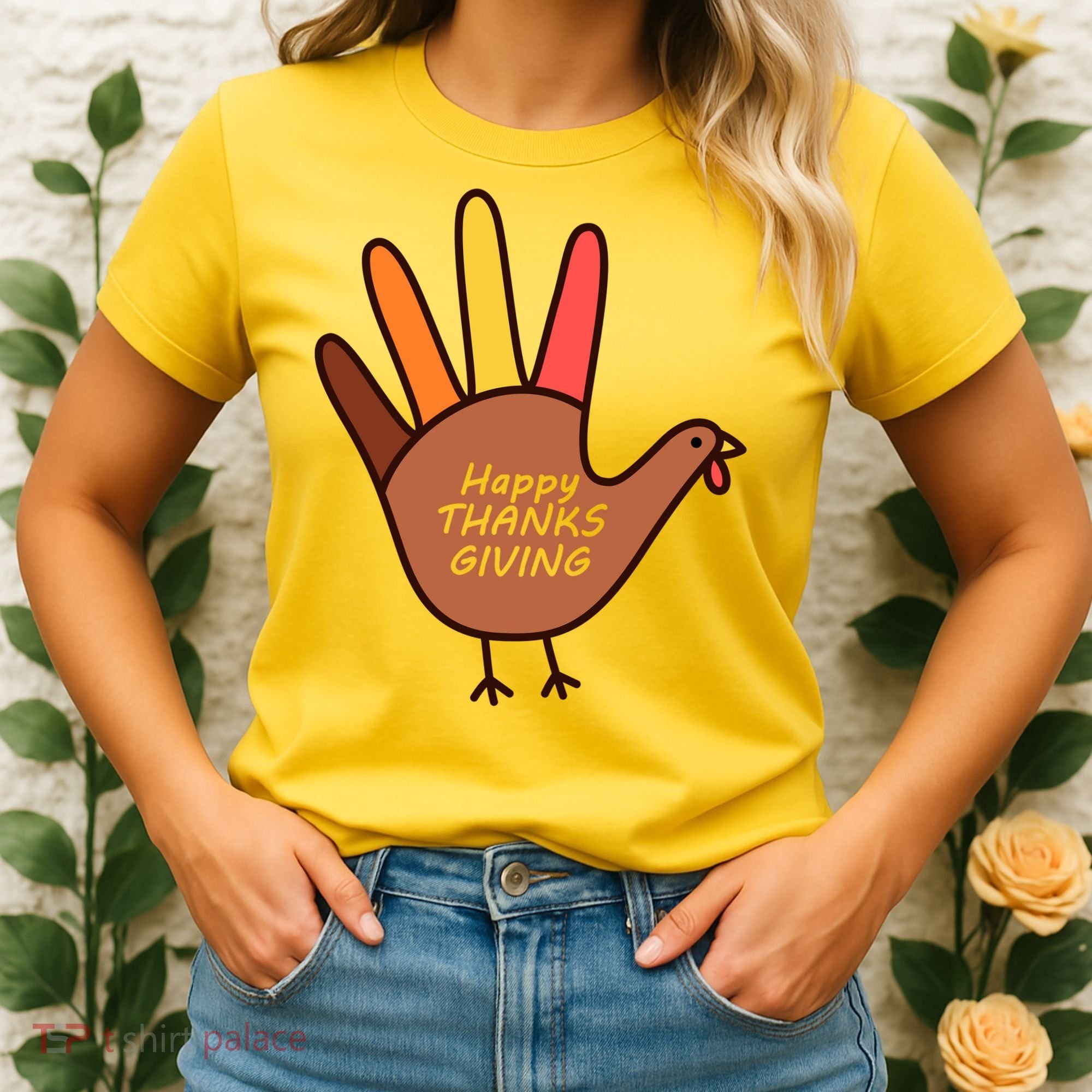 Happy Thanksgiving Hand Turkey Women's T-Shirt