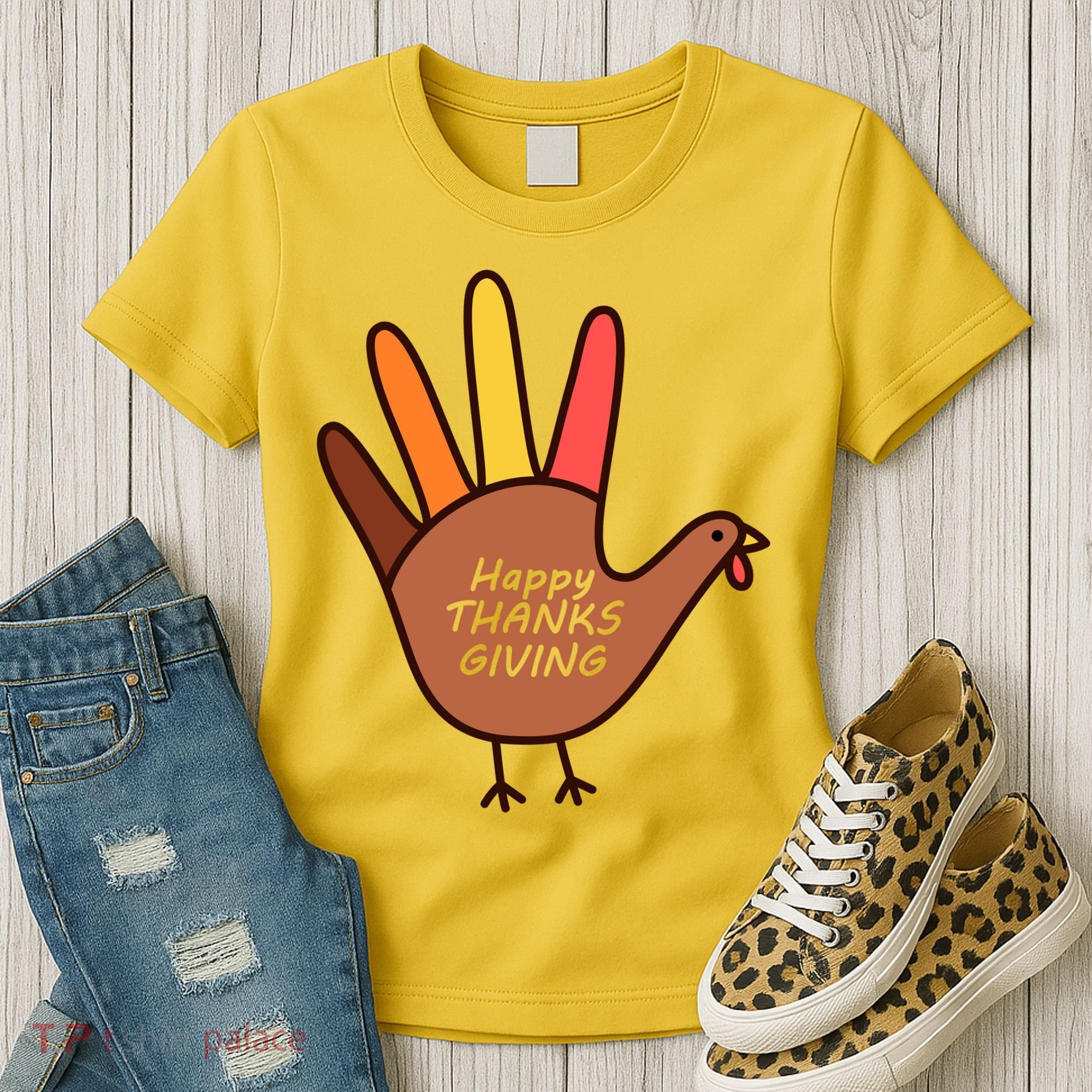 Happy Thanksgiving Hand Turkey Women's T-Shirt