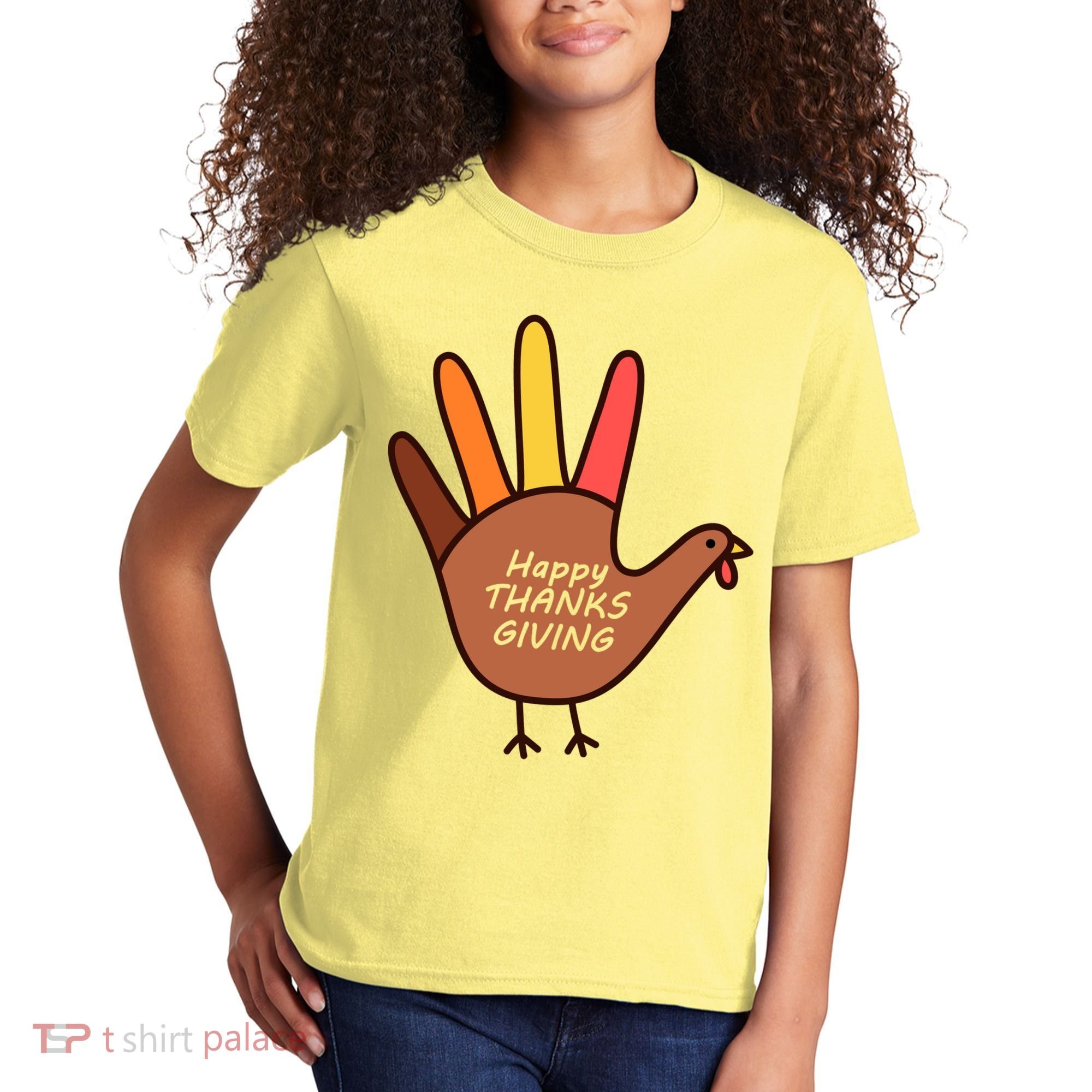 Happy Thanksgiving Hand Turkey Kids T-Shirt